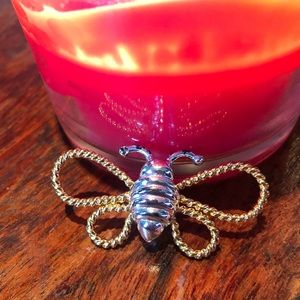 Carolee silver and gold butterfly brooch